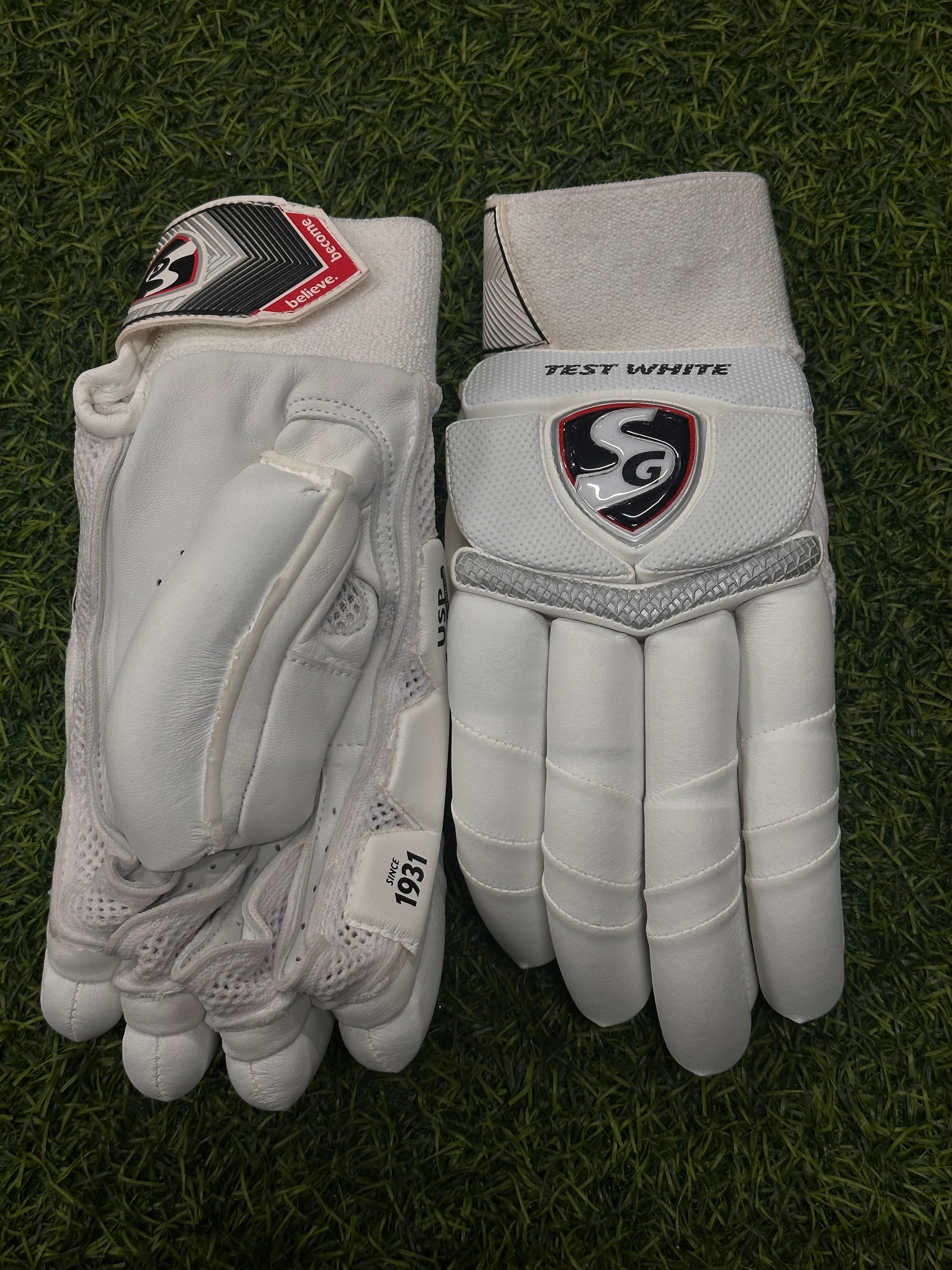 SG TEST WHITE MENS LH BATTING GLOVES